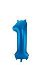 Folieballon cijfer 1 blauw 86cm