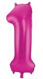 Folieballon cijfer 1 roze 86cm
