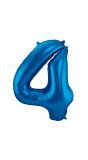 Folieballon cijfer 4 blauw 86cm