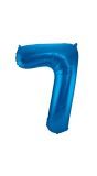 Folieballon cijfer 7 blauw 86cm