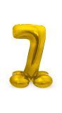 Folieballon cijfer 7 goud met standaard 72cm