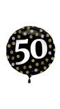 Folieballon glossy 50 happy birthday zwart