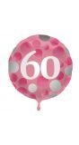 Folieballon glossy 60 happy birthday roze