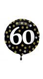 Folieballon glossy 60 happy birthday zwart