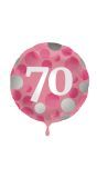 Folieballon glossy 70 happy birthday roze