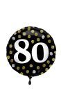 Folieballon glossy 80 happy birthday zwart