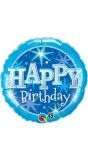 Folieballon happy birthday blauw