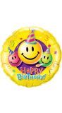 Folieballon happy birthday smileys