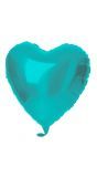 Folieballon hartvorm aqua blauw