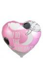 Folieballon hartvorm love you to the moon roze