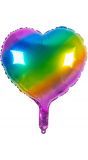 Folieballon regenboog hart