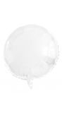 Folieballon wit metallic rond