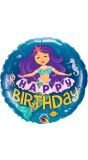 Folieballon zeemeermin happy birthday