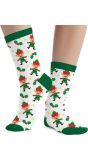 Foute kerstsokken santa helper wit