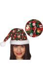 Foute pluche kerstmuts schotse ruit