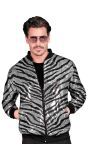 Foute trainingsjas zebraprint pailletten