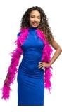 Fuchsia boa met veren