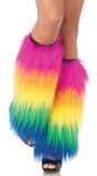 Furry regenboog beenwarmers