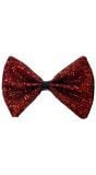 Gala vlinderstrik rood glitter