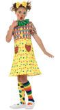 Geel meisjes clown outfit