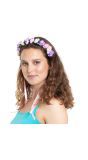 Gekleurde bloemen tiara met lint