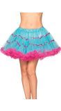 Gelaagde petticoat met satijnen band blauw roze