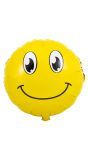 Gele glimlach emoticon folieballon