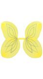 Gele glitterende vlinder vleugels kind