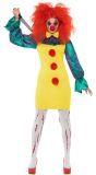 Gele horror clown vrouwen kostuum