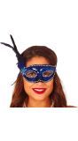 Gemaskerd bal blauw oogmasker