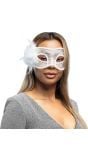 Gemaskerd bal oogmasker wit kant