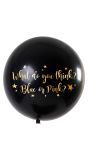 Gender reveal metallic ballon met blauwe confetti 90cm