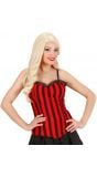 Gestreepte corset zwart rood