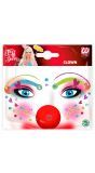 Gezicht glitter stickers clown