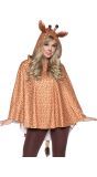 Giraffe poncho met capuchon dames