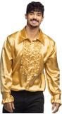 Glanzende disco blouse heren goud