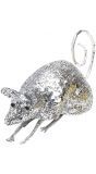 Glitter muis decoratie zilver