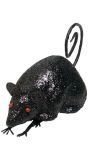Glitter muis decoratie zwart