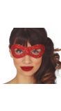 Glitter oogmasker rood