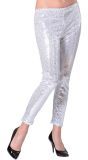 Glitter pailletten legging zilver