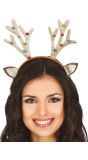 Glitter rendier gewei kerst hoofdband goud