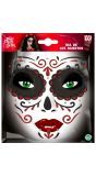 Glitter stickers gezicht rode dia de los muertos
