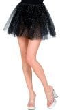 Glitter tutu zwart kort dames