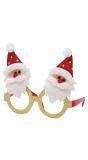 Glitterende gouden kerstman bril
