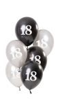 Glossy black 18 jaar ballonnen 6 stuks