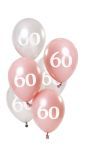 Glossy pink 60 jaar ballonnen 6 stuks