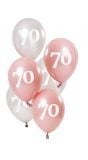 Glossy pink 70 jaar ballonnen 6 stuks