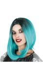 Gothic boblijn pruik blauw