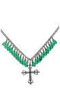 Gothic ketting met kruis groen