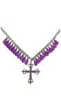 Gothic ketting met kruis paars